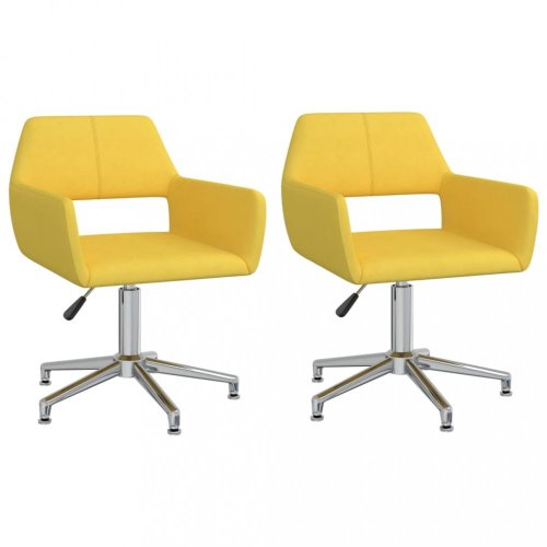 Jídelní židle otočná 2 ks látka Dekorhome - BAREVNÁ VARIANTA: Žlutá
