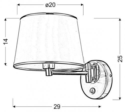 Nástěnná lampa IBIS - POČET STÍNIDEL: 1