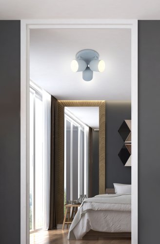 Stropná lampa 3xE27 sivá 32cm AZURO