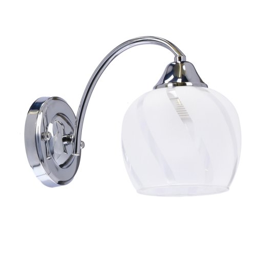 Nástěnná lampa Prego, chrom, E27, průhledné stínidlo