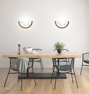 Nástenná lampa Rustica z dubového dreva do polostropa