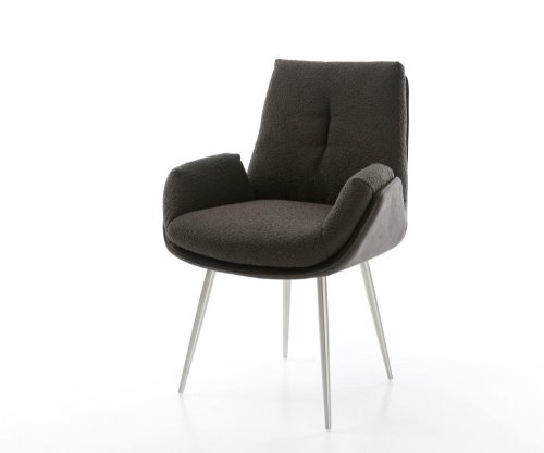 Jedálenská stolička Clea-Flex zmiešané materiály čierna 4-nohá zúžená