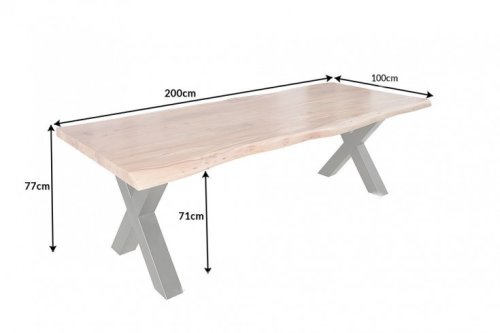 Jídelní stůl ATHAMÁS akácie Dekorhome - ROZMĚR: 200x103x77 cm