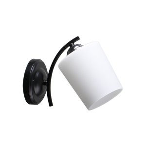 Nástenná lampa Esnyr Lamp, chróm+čierna, 1x40, tienidlo E27, biela