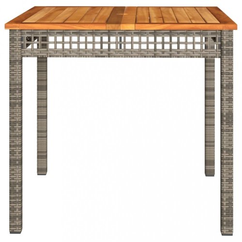 Zahradní stůl šedý 80 x 80 x 75 cm polyratan akáciové dřevo