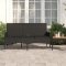 3místná zahradní lavice s poduškami černá polyratan