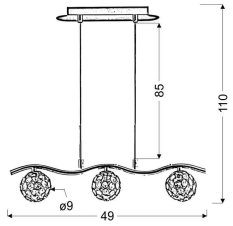 Stropní lampa Starlet G9 s chromovým křišťálovým efektem