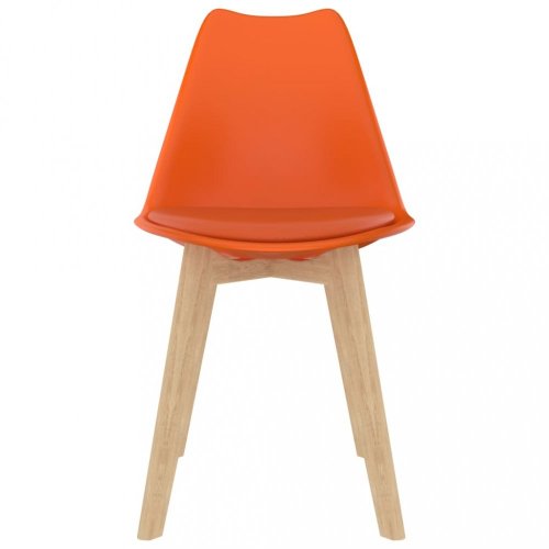 Jedálenská stolička 2 ks plast / umelá koža / buk Dekorhome - BAREVNÁ VARIANTA: Oranžová