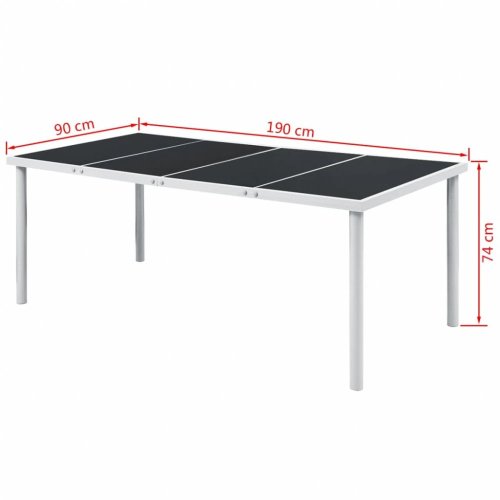 Záhradný jedálenský stôl 190x90 cm čierna