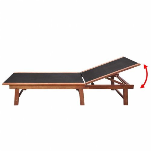 Záhradné ležadlo so stolíkom akáciové drevo / textilen