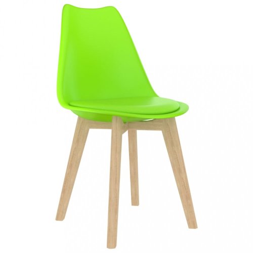 Jedálenská stolička 4 ks plast / umelá koža / buk Dekorhome - BAREVNÁ VARIANTA: Zelená