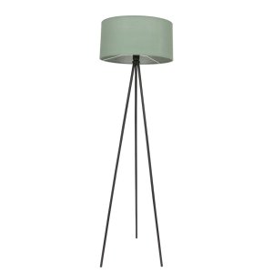 Stojaca lampa SHANTI čierna 1x40W E27 mätové tienidlo
