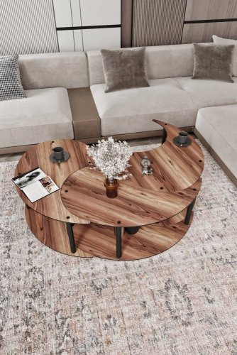 Sada konferenčních stolků Yin Yang 3 70 - Walnut
