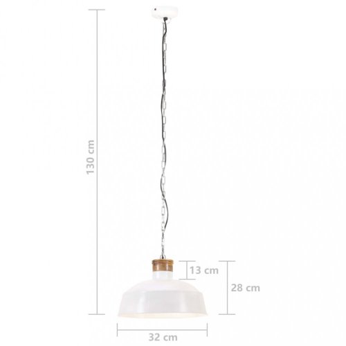 Závěsná lampa bílá / mangovníkové dřevo Dekorhome - ROZMĚR: 58 cm