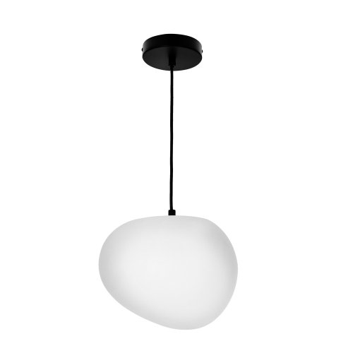 Závesná lampa STONES 25 cm v japonskom štýle - s tienidlom inšpirovaným bielym kameňom - minimalistické stropné osvetlenie do obývačky E27