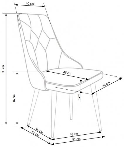 Jídelní židle K365 - BAREVNÁ VARIANTA: Bordó