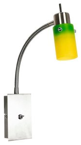 Žlutozelená nástěnná lampa, lampa na rameni, Verdi