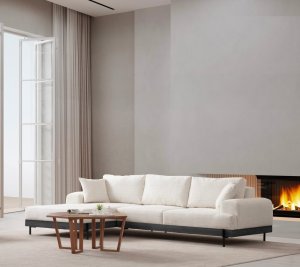 Rohová sedacia súprava / Rohová pohovka Eti Black Left - White