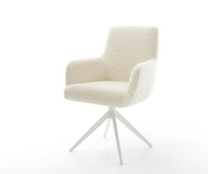 Jídelní židle Heira-Flex s područkami plyšový manšestr béžová