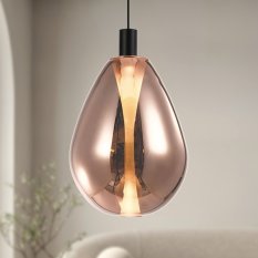 Lampa wisząca Denso 30 szklana kula miedziana do jadalni nad stół