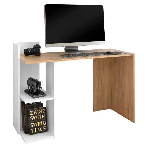 PC stůl s policemi ANDREO NEW - BAREVNÁ VARIANTA: Grafit / dub artisan