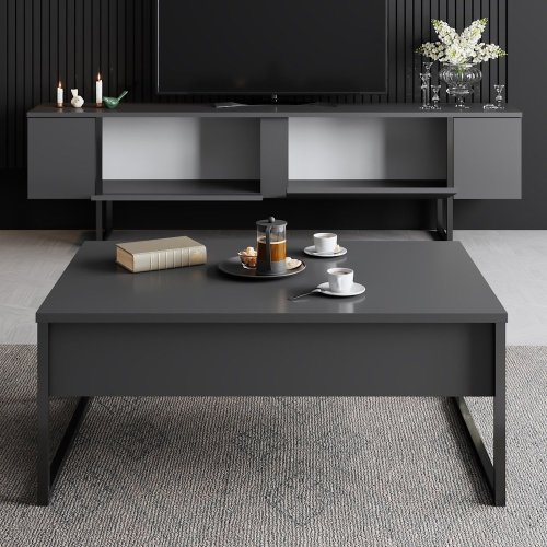 TV stolek Luxe - Anthracite, Black