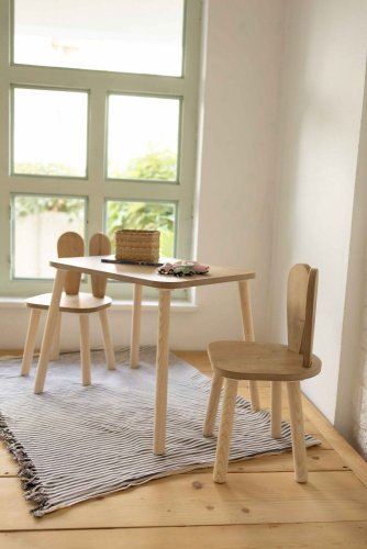 Kid's Table Set Bunny Two Chair Set - Brown