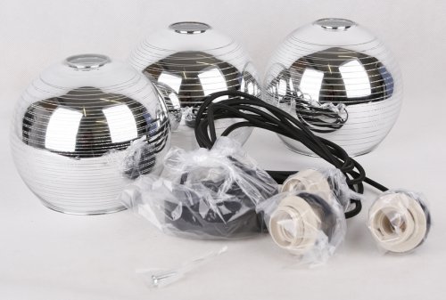 Závesná stropná lampa s 3 sklenenými tienidlami Trio