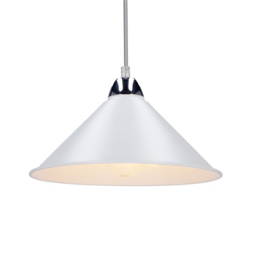 Závesná lampa Avola, chróm, 26 l/60W, tienidlo E27, biela