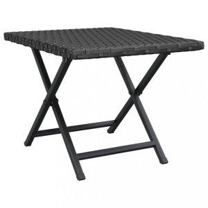 Skládací stolek černý 45 x 35 x 32 cm polyratan