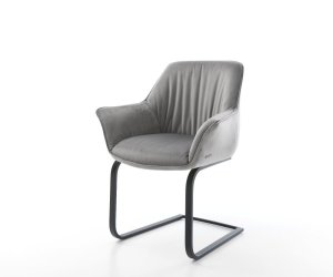 Jedálenská stolička Keila-Flex s opierkami zamat sivá jedálenská