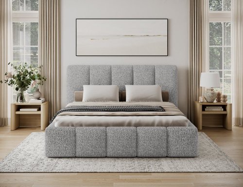 Posteľ Edvige + Drevený rám + plynový piest + kontajner 180x200