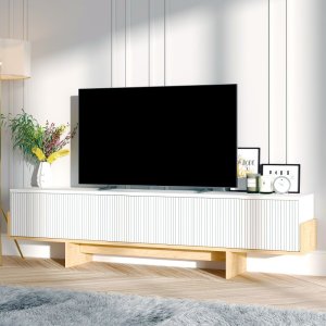 TV stolek Hege - White, Sapphire Oak
