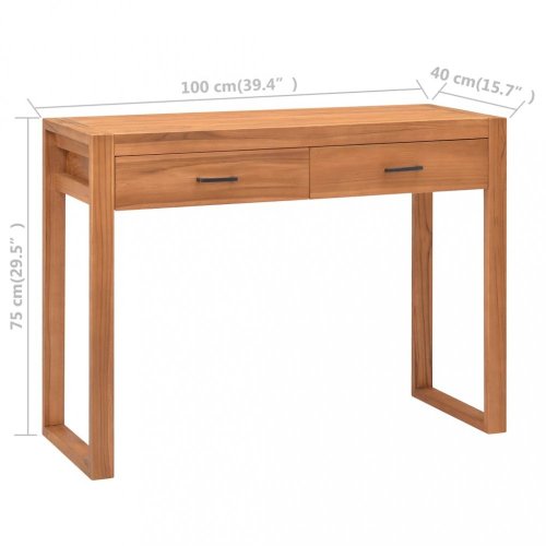 Písací stôl s 2 zásuvkami teak Dekorhome - ŠÍRKA: 140 cm