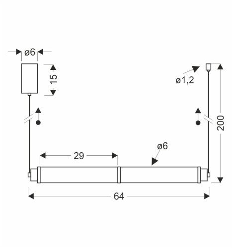 CORTE lampa wisząca pozioma czarny matowy 18W LED 3000K klosz bezbarwny