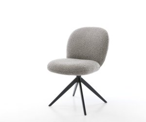 Jídelní židle Nube-Flex bouclé stříbrno-šedá křížová podnož široká
