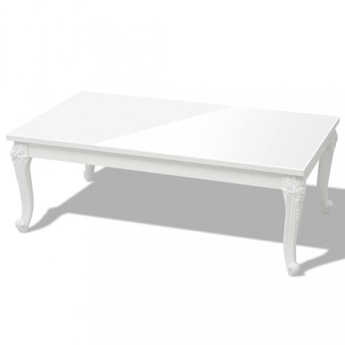 Konferenčný stolík biela vysoký lesk Dekorhome - ROZMER: 100x60x42 cm