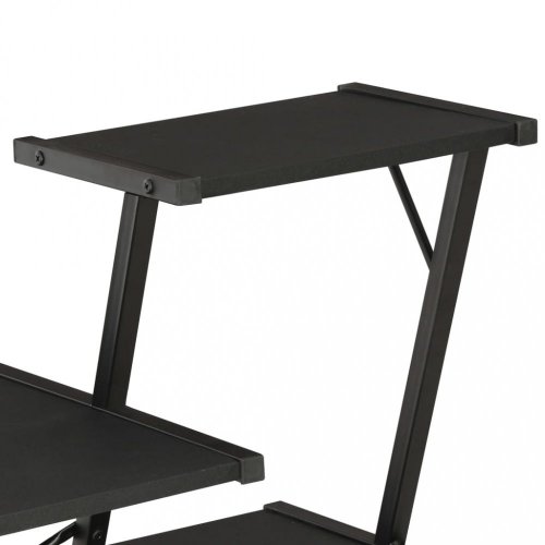 Písací stôl s policami drevotrieska / oceľ Dekorhome - BAREVNÁ VARIANTA: Čierna / hnedá