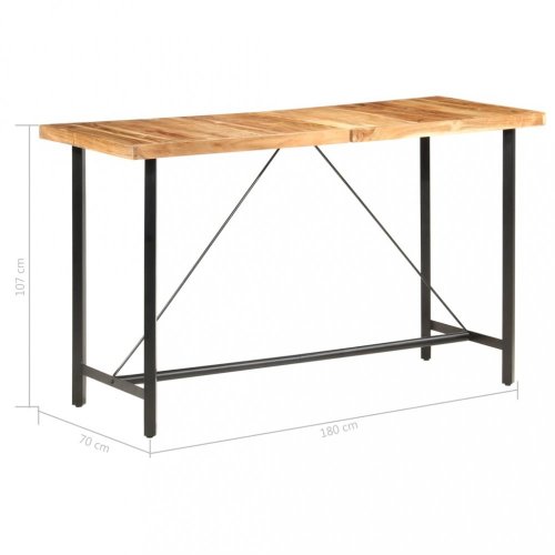 Barový stůl masivní dřevo / ocel Dekorhome