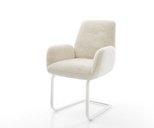 Konzolová jedálenská stolička Zoa-Flex plyšový manšester krémovo biela