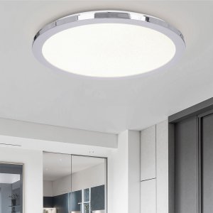 Kúpeľňová stropná lampa PIXEL minimalistická - strieborný chróm 40 cm - okrúhle LED stropné svietidlo so stmievaním 3000K 24W IP44