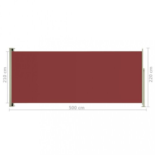 Zatahovací boční markýza 220x500 cm Dekorhome - BAREVNÁ VARIANTA: Červená