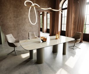 Jídelní stůl Edge oválný 240x120 keramika Iris FmG Onice Oro Pilier