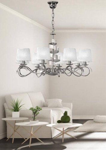 Závěsná lampa chrom 8xE14 lustr Denis