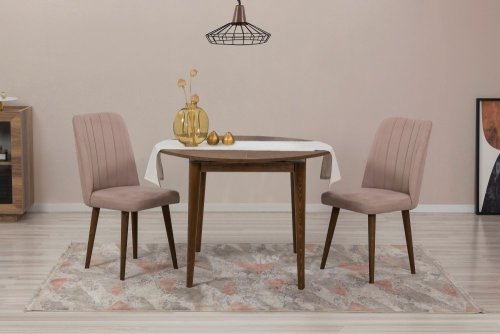 Jedálenský set s rozkladacím stolom a stoličkami (3 kusy) Vina 0900 - Walnut, Stone