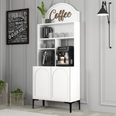 Coffee Bar Cabinet Lyon 80 - White, Black