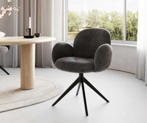 Otočná stolička Nube-Flex s podrúčkami krížová základňa široká kovová