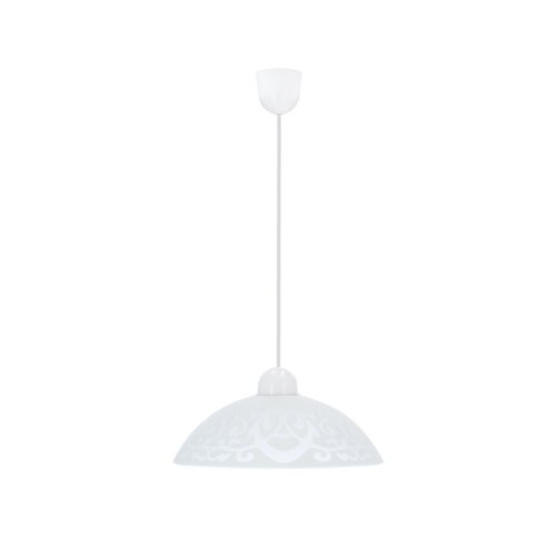 Závesná lampa Bronte 1X60W E27 tienidlo biele so vzorom