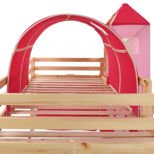 Detská poschodová posteľ zámok so šmýkačkou Dekorhome - BAREVNÁ VARIANTA: Biela