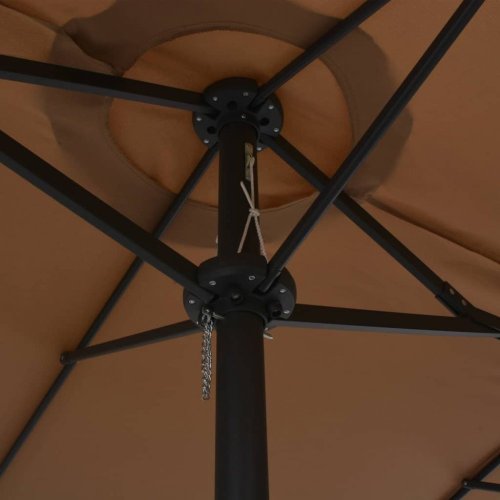 Zahradní slunečník s hliníkovou tyčí 460 x 270 cm - BAREVNÁ VARIANTA: Šedohnědá taupe